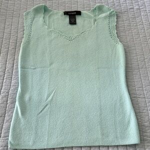 Express Mint Green Sleeveless Top with Crochet Detail
